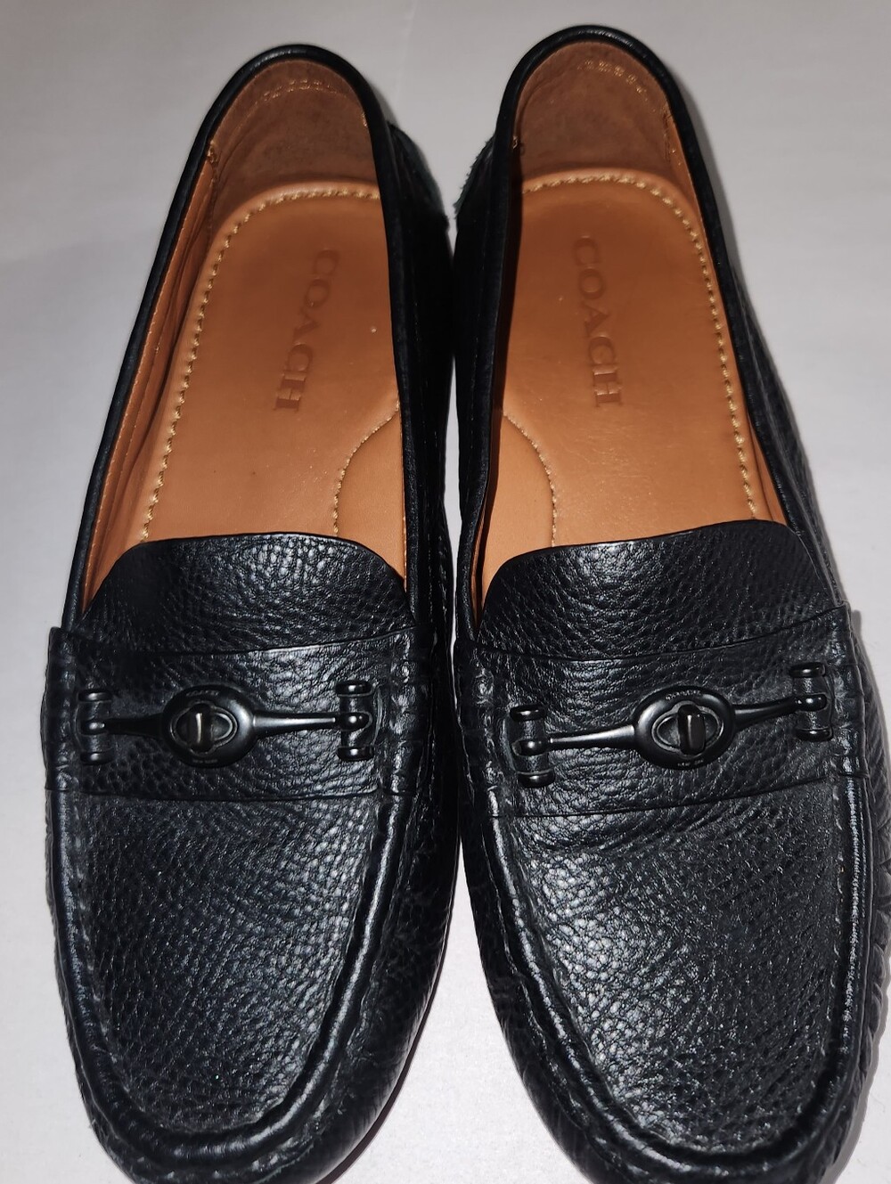 Coach Crosby Turnlock Driver Loafers Leather Black 9.5B